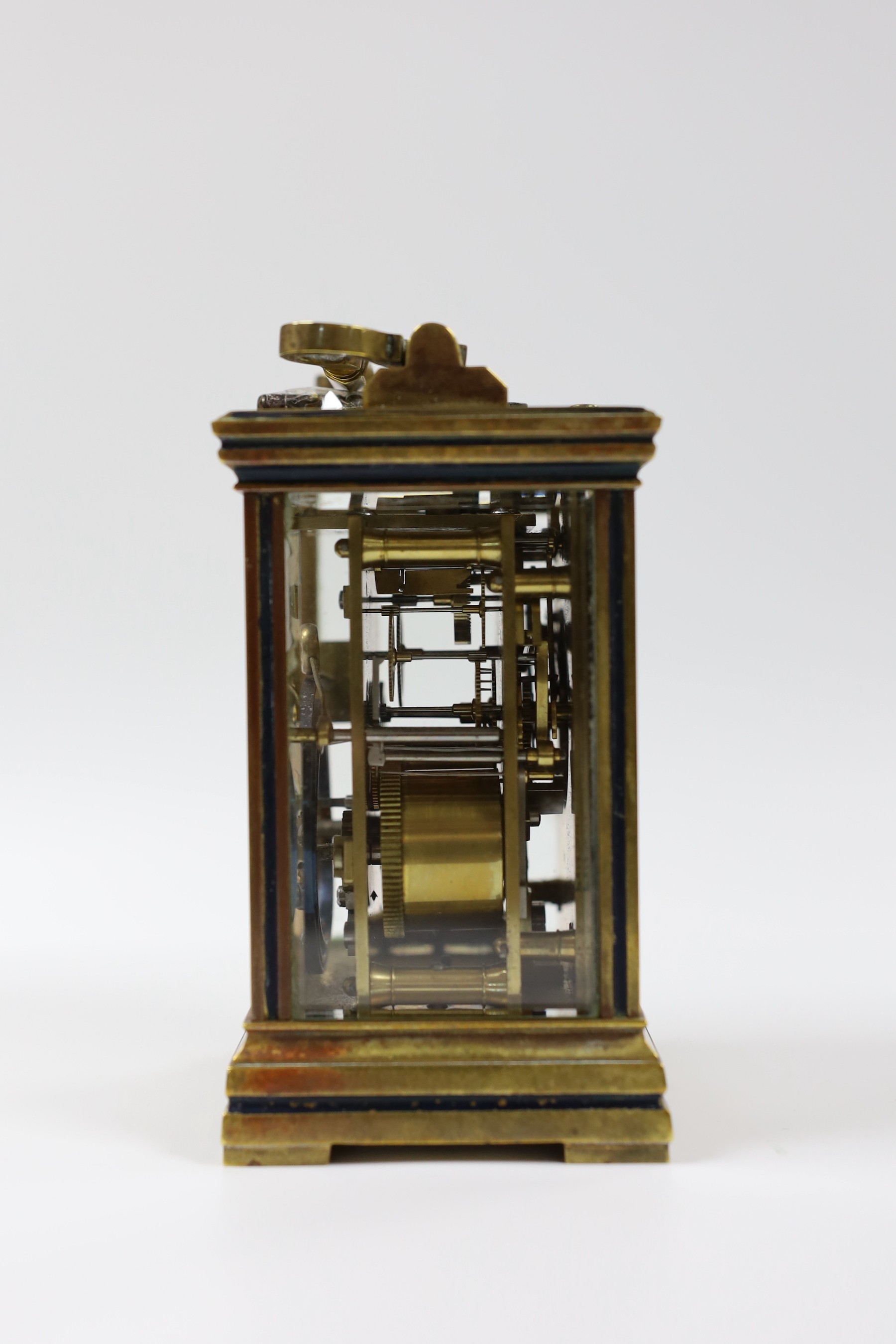 A French Mackay & Chisholm timepiece, with key, 13cm tall